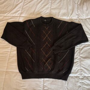 Men's Black Argyle Sweater